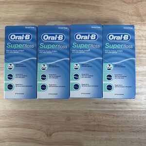 Oral-B Super Floss 50 Pre-Cut Dental Floss Strands Lot Of 5 Packs New Sealed